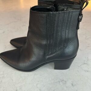 Franco Sarto Black Leather Ankle Booties